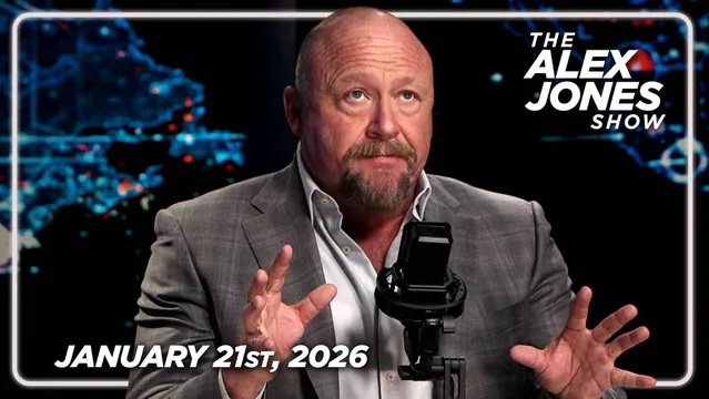 MEGA BOMBSHELL BROADCAST! To Their Tyrannical Faces, Trump Tells Globalists Their New World Order Is Dead & The Rise Of The Nation State Is Unstoppable! PLUS, Treasury Secretary Bessent Calls Governor Gavin Newsom Patrick Bateman 2.0 To His Face! Rebel News Founder Ezra Levant Joins Alex Jones From On The Ground At The World Economic Forum In Davos Where He & His Intrepid Team Confront NWO Minions! ALSO, Roger Stone Joins Infowars & Responds To Claims That Trump's Approval Rating Is Plunging As The Golden Age Kicks Into High Gear! FINALLY, Dr. Charles Cornish-Dale, AKA Raw Egg Nationalist, Hosts The Last Hour Of The Alex Jones Show To Cover Nick Shirley Testifying At The House Judiciary Committee's Hearing On Fraud! — FULL SHOW 1/21/26